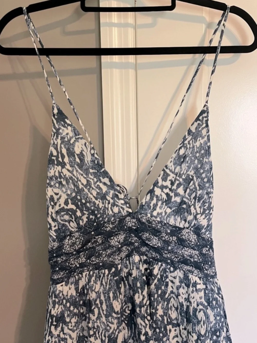 Abercrombie & Fitch Blue and White Printed Maxi Dress